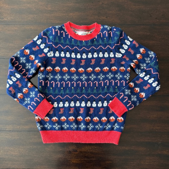 Mini Boden All Over Christmas Fairisle Navy Blue Sweater - Picture 1 of 7